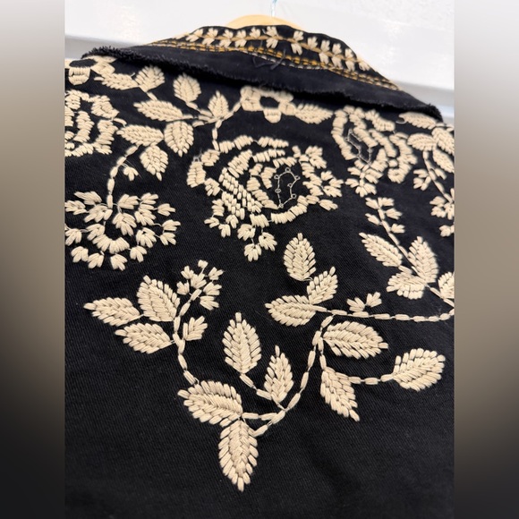 Rare Vintage DB Sport Jacket Women's Small Embroidered Black Blazer Floral - Picture 10 of 13